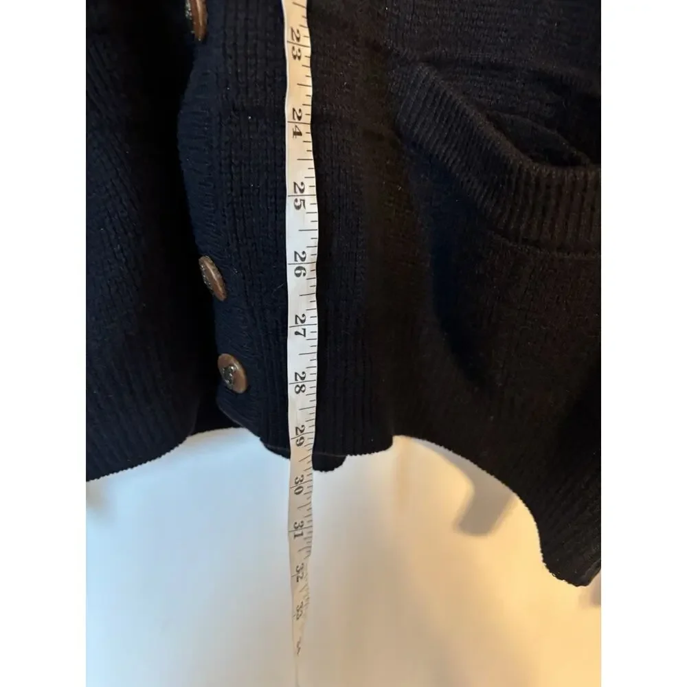 Gucci Cardigan Sweater Mens 54 XL Black Camel Hair Buttons Vtg Vneck